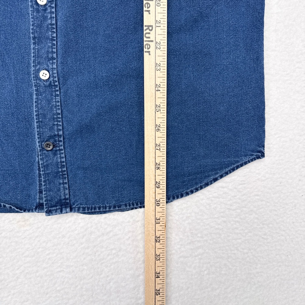 Taylor Stitch Denim Button Down Shirt Mens Size 44 / XL Indigo Blue Casual - Picture 10 of 10